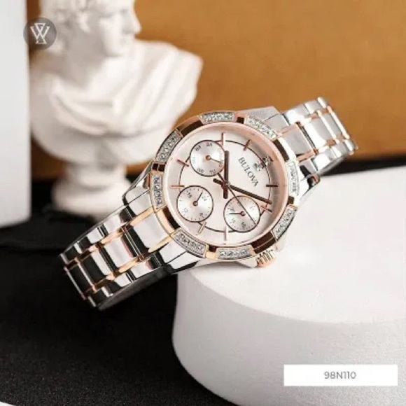 Bulova Women's Two-Tone Crystal Accent Watch - 98N110 - Picture 4 of 12